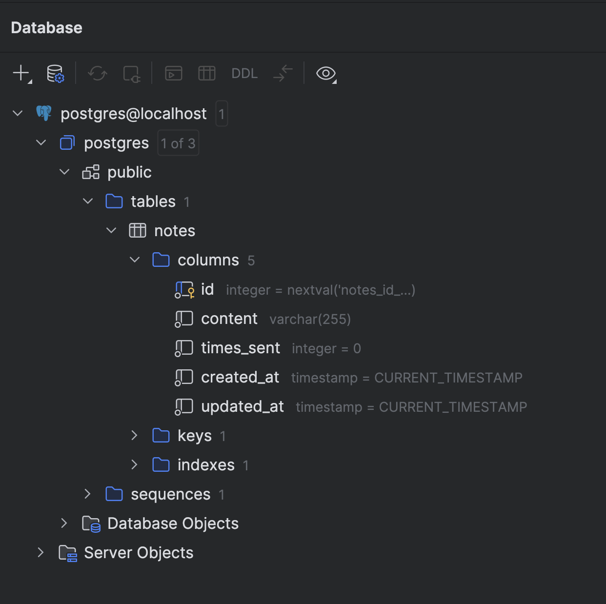 Database Created